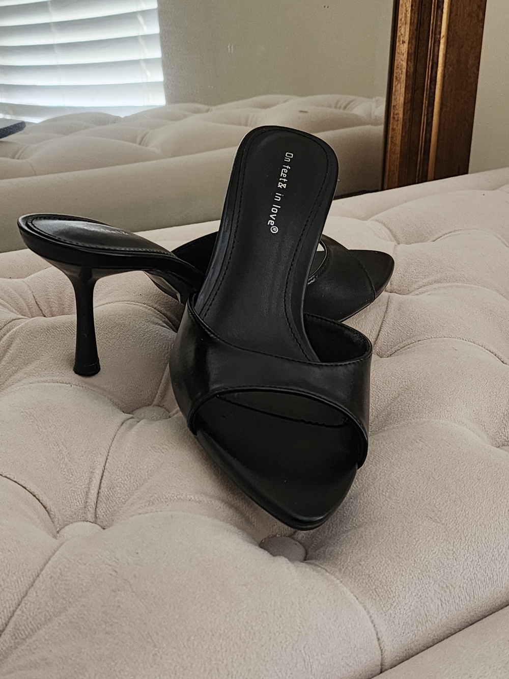 Black Slip-on Heels for Women